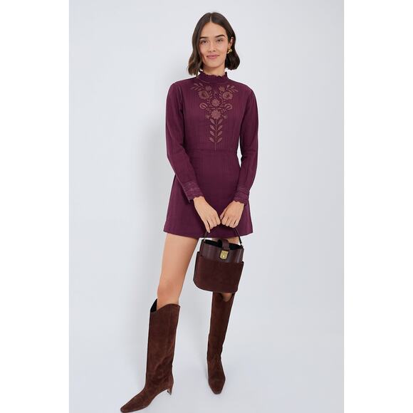 TUCKERNUCK ANTIK BATIK Burgundy Kiss Mini Dress NWT Size Small - Picture 1 of 10